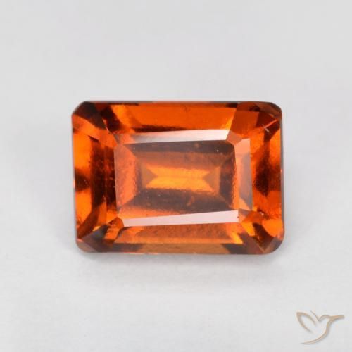 granate hessonita Ámbar naranja natural de 1.38 ct, Corte Octágono / Esmeralda, VVS-VS