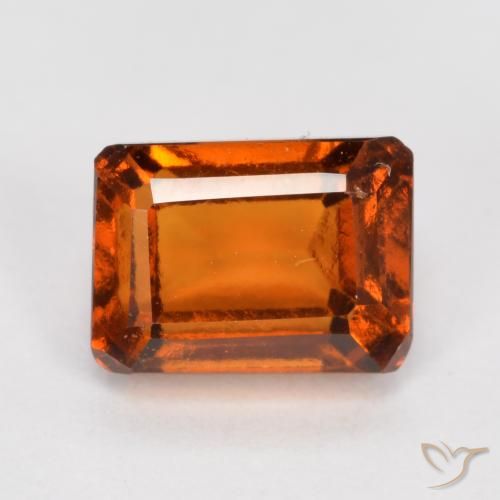 1.62ct Natural Naranja rojizo granate hessonita, corte esmeralda, VS