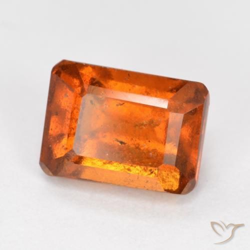 1.64ct Natural Naranja medio granate hessonita, corte esmeralda, SI