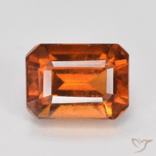 1.83ct Natural Naranja oscuro Granate Hessonita, corte esmeralda, VS