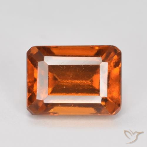 1.54ct Natural Ámbar naranja granate hessonita, corte esmeralda, VVS-VS