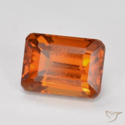 granate hessonita Ámbar naranja natural de 1.54 ct, Corte Octágono / Esmeralda, VVS-VS