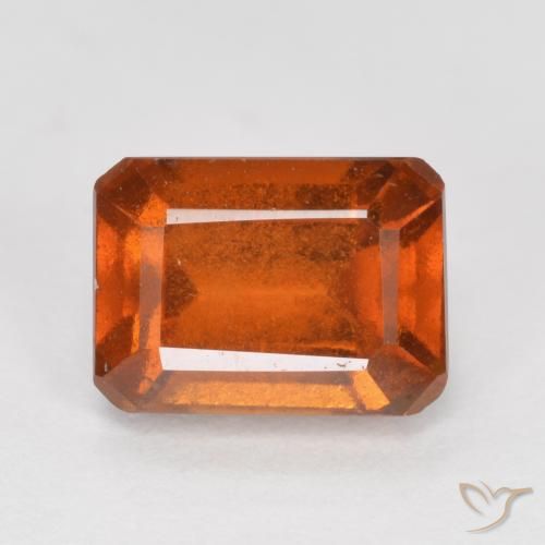 1.58ct Natural Naranja rojizo granate hessonita, corte esmeralda, SI