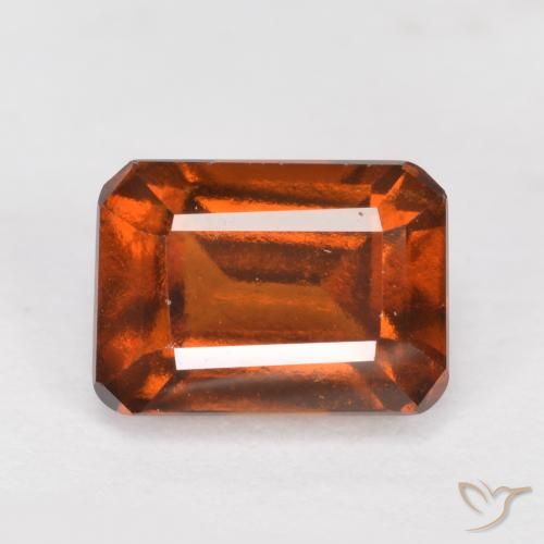 1.58ct Natural Naranja oscuro granate hessonita, corte esmeralda, VVS-VS