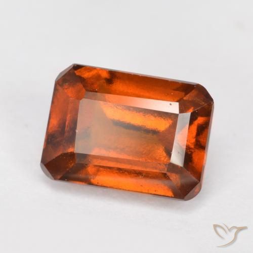 granate hessonita Naranja oscuro natural de 1.58 ct, Corte Octágono / Esmeralda, VVS-VS