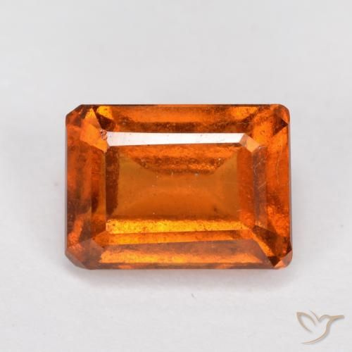 1.59ct Natural Naranja medio granate hessonita, corte esmeralda, VS-SI