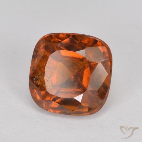 2.08ct Natural Naranja oscuro Granate Hessonita, Forma Cojín, SI