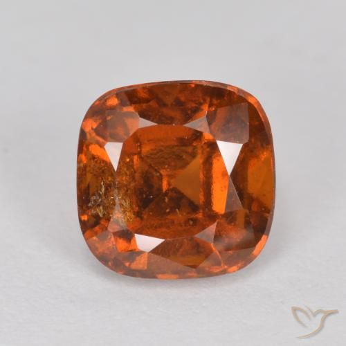 granate hessonita Naranja oscuro natural de 2.08 ct, Forma Cojín, SI