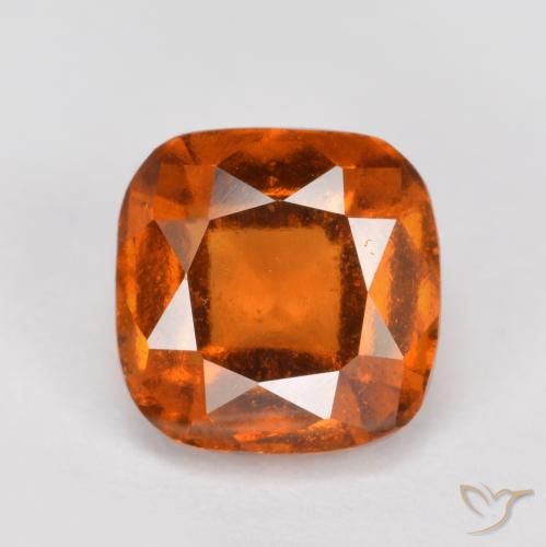 2.05ct Natural Ámbar naranja granate hessonita, Forma Cojín, VS