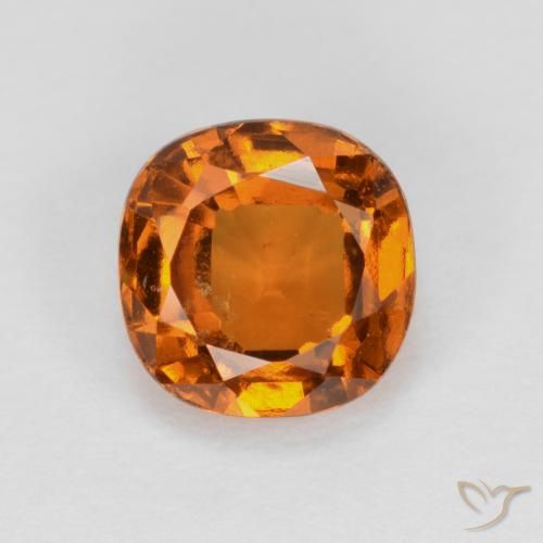 1.21ct Natural Naranja oscuro granate hessonita, Forma Cojín, VS-SI