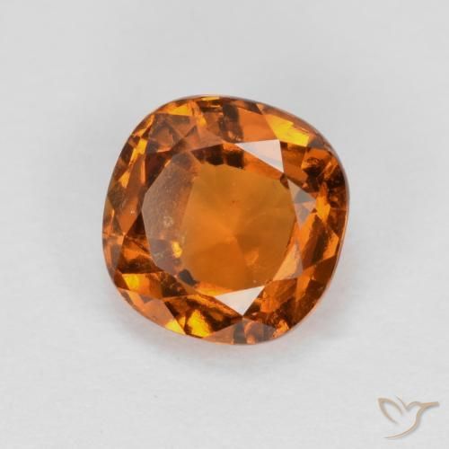 granate hessonita Naranja oscuro natural de 1.21 ct, Forma Cojín, VS-SI