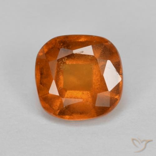 1.28ct Natural Naranja oscuro granate hessonita, Forma Cojín, VS-SI