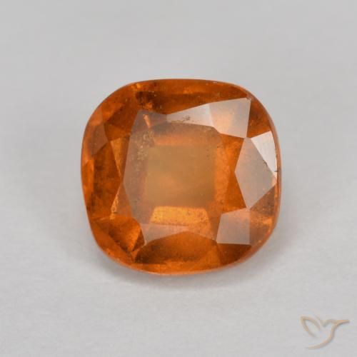 granate hessonita Naranja oscuro natural de 1.28 ct, Forma Cojín, VS-SI