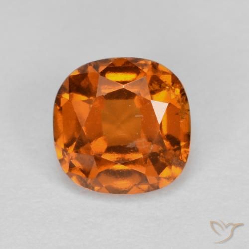 1.26ct Natural Naranja oscuro medio granate hessonita, Forma Cojín, VS-SI