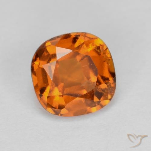 granate hessonita Naranja oscuro medio natural de 1.26 ct, Forma Cojín, VS-SI