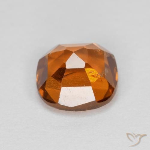 granate hessonita Naranja oscuro medio natural de 1.26 ct, Forma Cojín, VS-SI