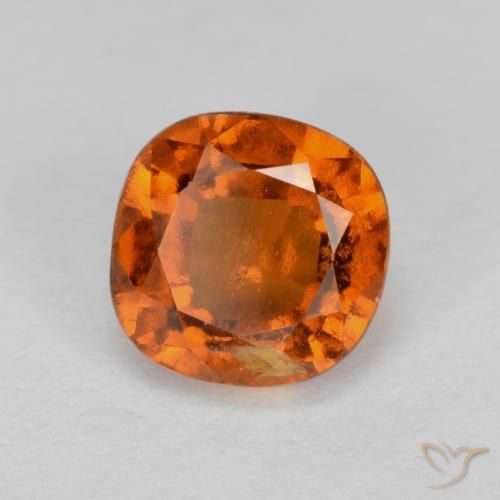 granate hessonita Naranja oscuro natural de 1.39 ct, Forma Cojín, VS-SI