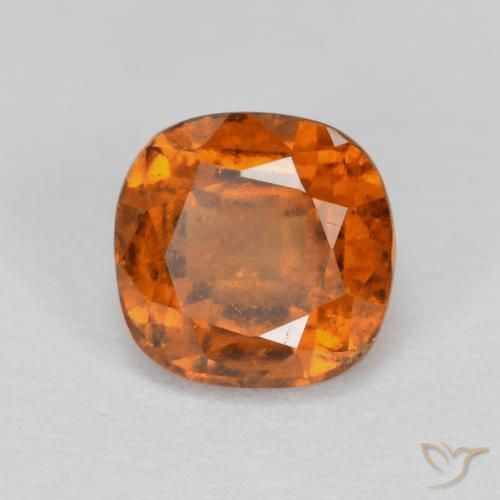 1.50ct Natural Naranja oscuro Granate Hessonita, Forma Cojín, VS-SI