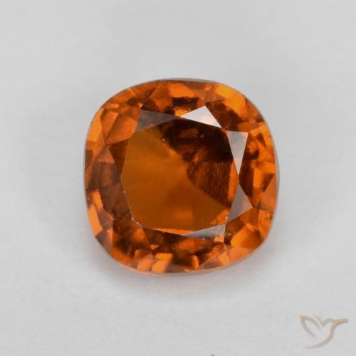 1.46ct Natural Naranja oscuro granate hessonita, Forma Cojín, VS-SI