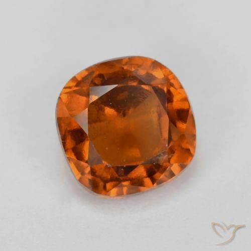 granate hessonita Naranja oscuro natural de 1.46 ct, Forma Cojín, VS-SI