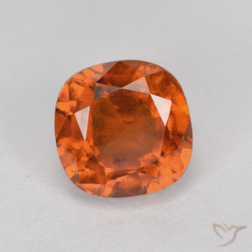 1.63ct Natural Naranja medio granate hessonita, Forma Cojín, VS-SI