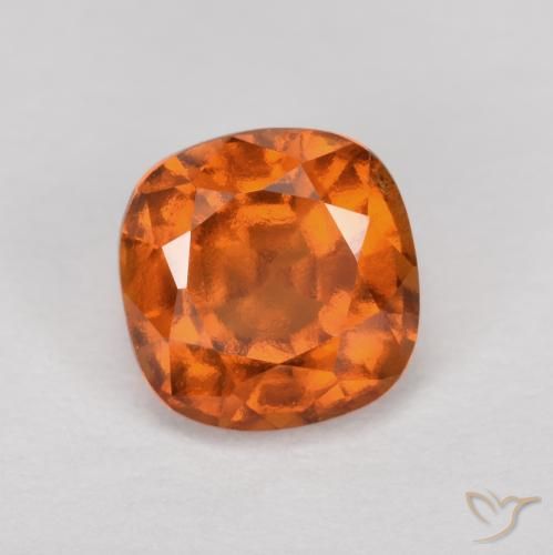 1.44ct Natural Naranja oscuro granate hessonita, Forma Cojín, VS-SI