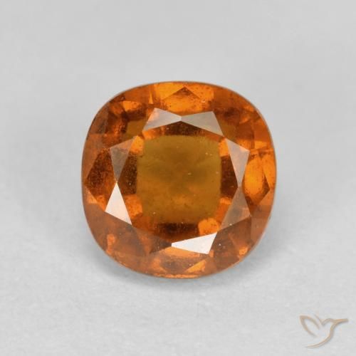 1.29ct Natural Naranja oscuro granate hessonita, Forma Cojín, VS-SI