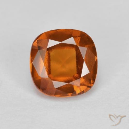 1.30ct Natural Naranja oscuro granate hessonita, Forma Cojín, VS-SI