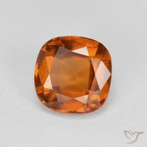 granate hessonita Naranja oscuro natural de 1.30 ct, Forma Cojín, VS-SI