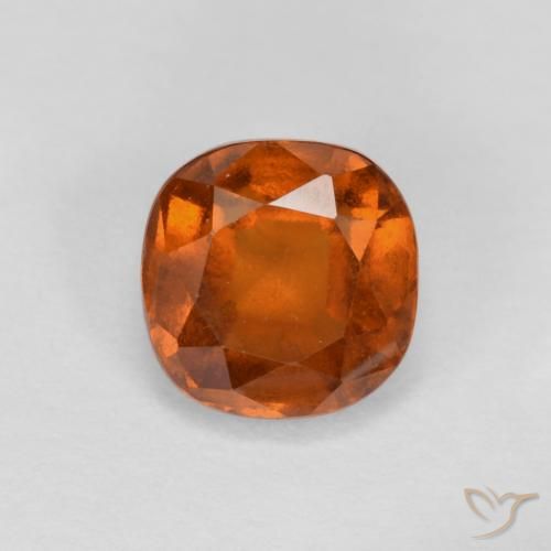 1.39ct Natural Naranja oscuro granate hessonita, Forma Cojín, VS-SI