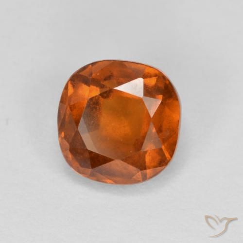 granate hessonita Naranja oscuro natural de 1.39 ct, Forma Cojín, VS-SI