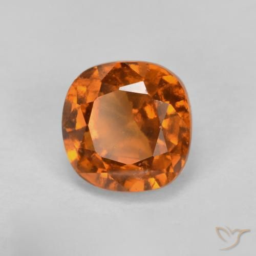 granate hessonita Naranja oscuro natural de 1.56 ct, Forma Cojín, VS-SI