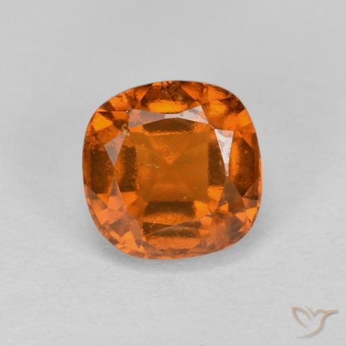 1.50ct Natural Naranja oscuro medio granate hessonita, Forma Cojín, VS-SI