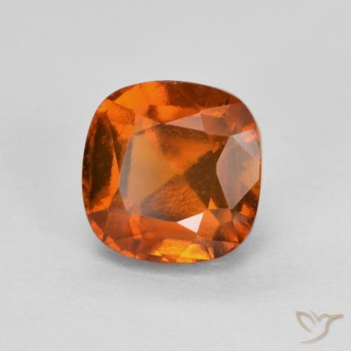 granate hessonita Ámbar naranja natural de 1.54 ct, Forma Cojín, VS-SI