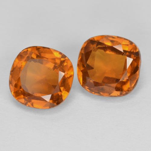 Gemas de granate hessonita Naranja oscuro medio natural de 2.63 ct, Corte Cojín, VS-SI