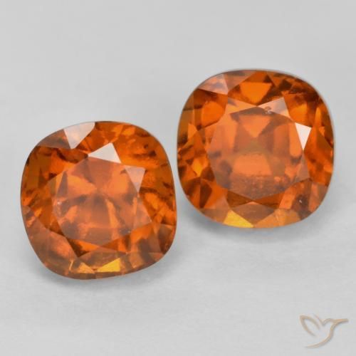 3.34ctw Natural Naranja oscuro granate hessonita, Forma Cojín, VS-SI