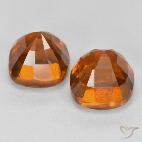 Gemas de granate hessonita Naranja oscuro natural de 3.34 ct, Forma Cojín, VS-SI
