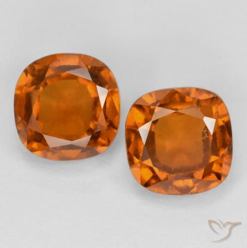 2.83ctw Natural Naranja oscuro granate hessonita, Forma Cojín, VS-SI
