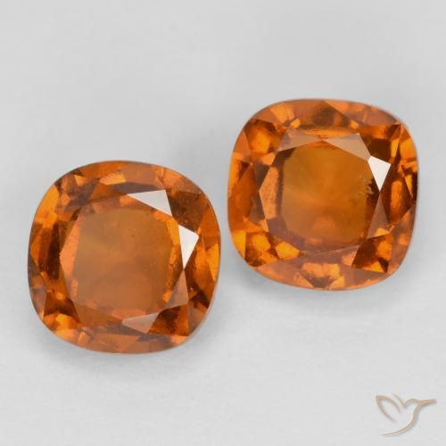 Gemas de granate hessonita Naranja oscuro natural de 2.83 ct, Forma Cojín, VS-SI