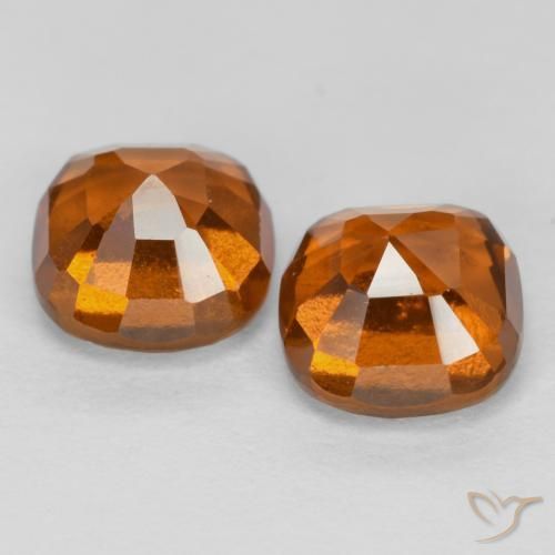 Gemas de granate hessonita Naranja oscuro natural de 2.83 ct, Forma Cojín, VS-SI
