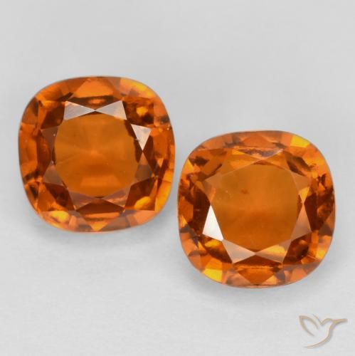 2.84ctw Natural Naranja oscuro granate hessonita, Forma Cojín, VS-SI