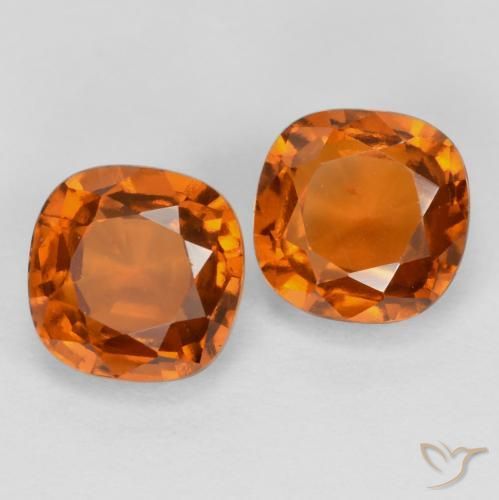 Gemas de granate hessonita Naranja oscuro natural de 2.84 ct, Forma Cojín, VS-SI