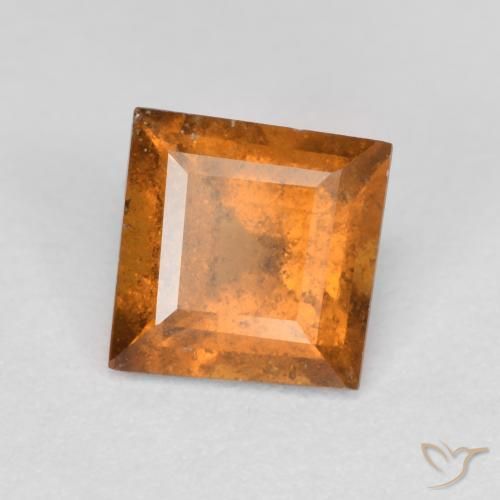 1.03ct Natural Naranja oscuro granate hessonita, Cuadrado, SI