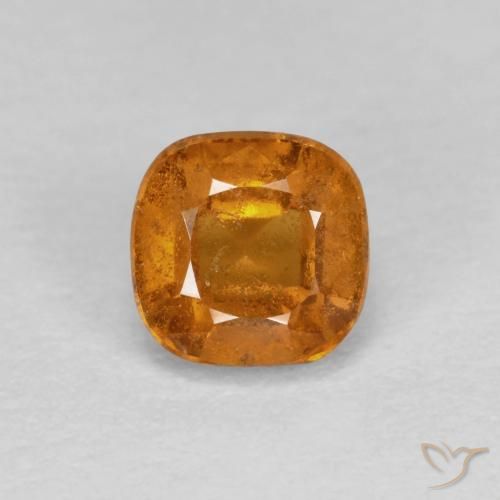 0.93ct Natural Naranja oscuro granate hessonita, Forma Cojín, SI