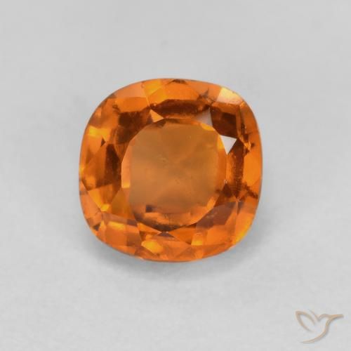 0.96ct Natural Naranja marrón granate hessonita, Forma Cojín, SI