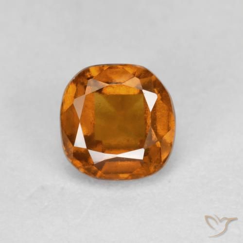 0.90ct Natural Naranja terroso granate hessonita, Forma Cojín, SI