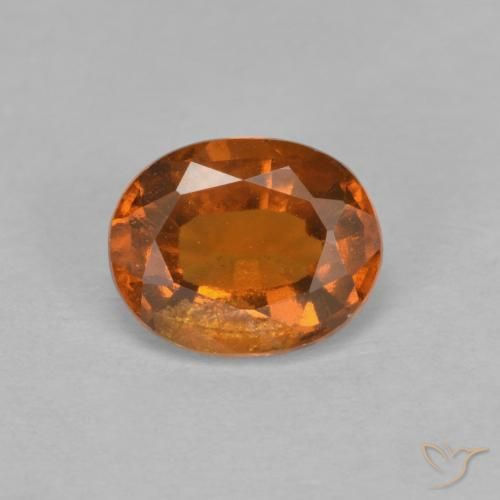 1.64ct Natural Naranja oscuro Granate Hessonita, Ovalada, VS-SI