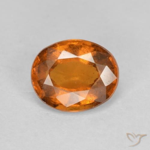 1.77ct Natural Naranja amarillento Granate Hessonita, Ovalada, VS-SI