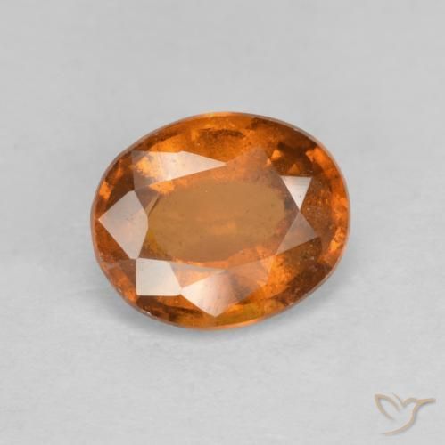 granate hessonita Naranja amarillento natural de 1.77 ct, Ovalada, VS-SI