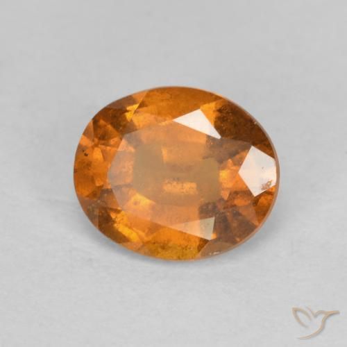 granate hessonita Naranja medio natural de 1.26 ct, Ovalada, VS-SI